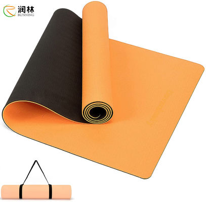 চাবুক সঙ্গে Pilates প্রাকৃতিক TPE জিম মাদুর এন্টি স্লিপ Foldable